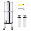 VEVOR Gravity-fed Water Filter System, 2.25G 304 Stainless-Steel Countertop Water Filtration System, Reduces Lead and up to 99% of Chlorine