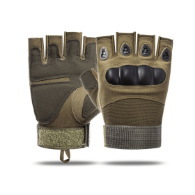 JupiterGear Tactical Fingerless Airsoft Gloves for Outdoor Sports (Color: Green, size: XL)